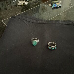 Two turquoise/silver rings